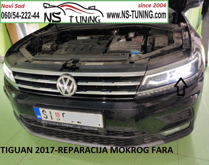 vw tiguan 2016 2017 2018 2019 2020 mokar far led vlaga kondenz reparacija servis farova novi sad ns tuning